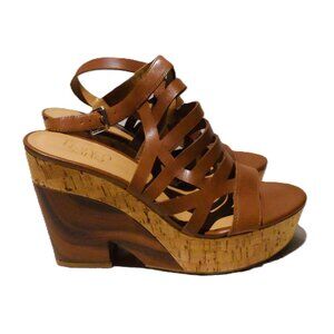 Franco Sarto Brown Wedge leather Sandals - NEW